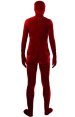 Red Thick Velvet Full Body Zentai Suit with Open Eyes