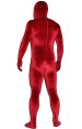 Red Thick Velvet Spandex Zentai Full Bodysuit