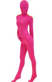 Rose Pink Spandex Lycra Zentai Suit with Rivets