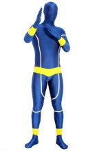 Royal Blue and Yellow Glow in Dark Super Hero Zentai Suit  Royal Blue and Yellow Glow in Dark Super Hero Zentai Suit