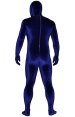 Royal Blue Thick Velvet Spandex Zentai Full Bodysuit