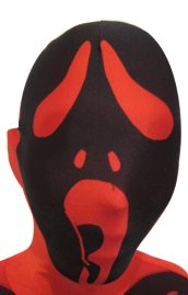 Screaming Skull | Black and Red Lycra Hood