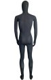 Semi-transparent Black Stretchy Silk Lycra Full Bodysuit