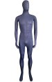 Semi-transparent Dark Blue Stretchy Silk Lycra Full Bodysuit