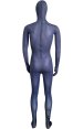 Semi-transparent Dark Blue Stretchy Silk Lycra Full Bodysuit