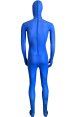 Semi-transparent Royal Blue Stretchy Silk Lycra Full Bodysuit