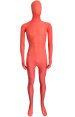 Semi-transparent Tangerine Stretchy Silk Lycra Full Bodysuit