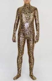 Shiny Leopard New Fabric Full Body Zentai Suit without Hood