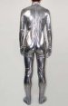 Shiny Silver Full Body Zentai Suit with Small Printings No Hood