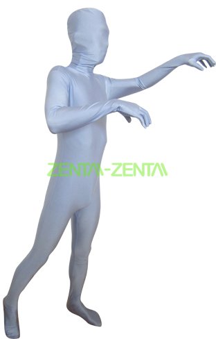 Silver White Full Body Suit  Full-body Tights Lycra Spandex Zentai Suit