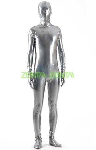 Silver Diagonal Shiny Full Body Suit