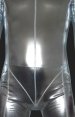 Silver Shiny Full Body Suits | Shiny Metallic Full Body Zentai Suit with Top Stitching