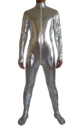 Silver Shiny Metallic Zentai Suit (No Hood No Hand)