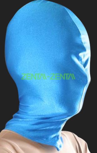 Sky Blue Lycra Zentai / Full Body Suit Hood