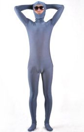 Slate Grey Open Face Zentai Suit