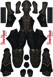 Spider-Man No Way Home Black and Gold HOTTOYS Printed Costume