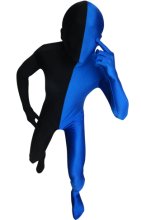 Split Zentai | Black and Blue Spandex Lycra Zentai Suit Split Zentai | Black and Blue Spandex Lycra Zentai Suit