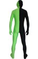 Split Zentai | Black and Green Spandex Lycra Zentai Suit