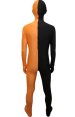 Split Zentai | Black and Orange Spandex Lycra Zentai Suit