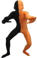 Split Zentai | Black and Orange Spandex Lycra Zentai Suit