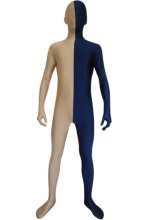 Split Zentai | Carnation and Navy Spandex Lycra Zentai Suit Split Zentai | Carnation and Navy Spandex Lycra Zentai Suit