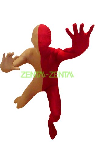Split Zentai | Carnation and Red Spandex Lycra Zentai Suit