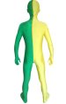 Split Zentai | Green and Yellow Spandex Lycra Zentai Suit