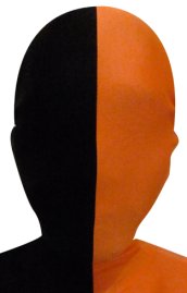 Split Zentai Mask | Black and Orange