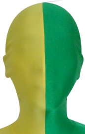 Split Zentai Mask | Green and Yellow