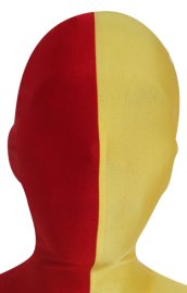 Split Zentai Mask | Red and Yellow