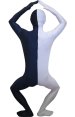 Split Zentai | White and Navy Spandex Lycra Zentai Suit