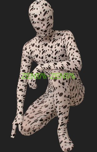 Spotty Dog-Black and White Spotty Lycra Full Body Zentai Suits