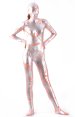Text Orange and Silver Shiny Full Body Suit
