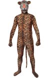 Tiger Printed Face Spandex Lycra Zentai Costume
