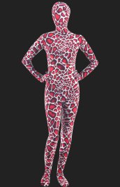 Top Texture! Red Surrealism Spandex Lycra Full Body Unisex Zentai Suit