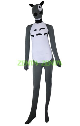 Totoro Zentai Suit | Grey and White Spandex Lycra Bodysuit