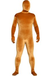 Wheat Thick Velvet Spandex Zentai Full Bodysuit