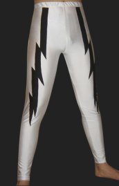 White and Black Spandex Lycra Tight Wrestling Pants