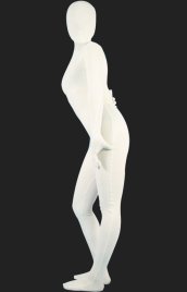 White Cotton Bodysuit | Full-body Unisex Spandex Cotton Zentai Suit
