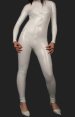 White Front Zipper PVC Catsuits / Zentai Suits (No Hood, Hands and Feet