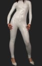 White Front Zipper PVC Catsuits / Zentai Suits (No Hood, Hands and Feet