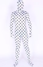 White Lycra Spandex Full Body Zentai Suit With Stars Pattern White Lycra Spandex Full Body Zentai Suit With Stars Pattern
