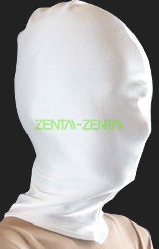 White Lycra Zentai / Full Body Suit Hood