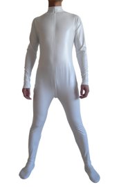 White Shiny Metallic Catsuit (No Hood No Hand)