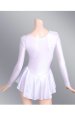 White Spandex Lycra Long Sleeves Jersey Dress