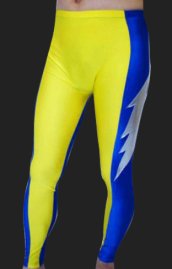 Yellow and Blue Flash Spandex Lycra Pants