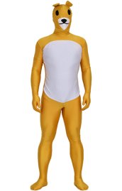 Yellow Bear Spandex Lycra Zentai Costume with Ears