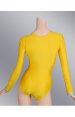 Yellow Spandex Lycra Jersey Bodysuit with Long Sleeves