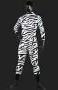 Zebra ! Black and White Shiny Metallic Unisex Full-body Zentai Suit